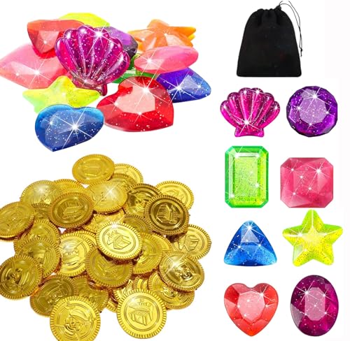 Guidre 16 Stück Dive Gem Pool Spielzeug und 50PCS Goldmünzen,Tauch Edelsteine Tauchspielzeug für Kinder Sinking Dive Gem Sommer Schwimm Tauch Spielzeug Für Kinder,Farbe Zufällig Guidre 16 Stück Dive Gem Pool Spielzeug und 50PCS Goldmünzen,Tauch Edelsteine Tauchspielzeug für Kinder Sinking Dive Gem Sommer Schwimm Tauch Spielzeug Für Kinder,Farbe Zufällig von Guidre