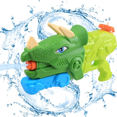 Guiffly Wasserpistole Spielzeug für Kinder, 640ML Pool Wasserspritzpistolen Dinosaurier Design Wasserpistole Blaster Spielzeug für Sommer Wassersport Garten Schwimmbad Strand von Guiffly