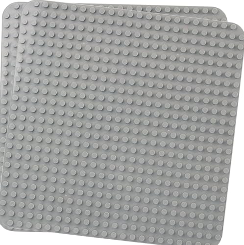 Große Bauplatte Kompatibel mit Aller führenden Marken,Classic Grundplatte für großen Bausteine Sets,38 * 38cm Platten-Set für Kreatives Vorschulspielzeug,2PCS Grau von Guihumz