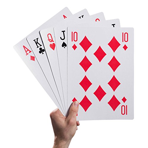 Guilty Gadgets Riesen-Spielkarten im A4-Format, mit Kunststoff beschichtet, für drinnen und draußen, Garten, Familienparty, Grill, Weihnachten, Fete von Guilty Gadgets