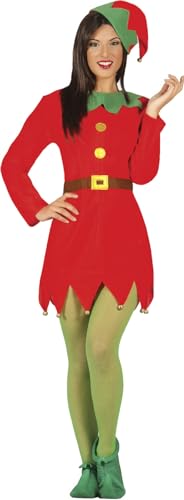 Guirca - Elfen-Kostüm für Damen, Erwachsene, Farbe Rot und Grün, M von Fiestas GUiRCA