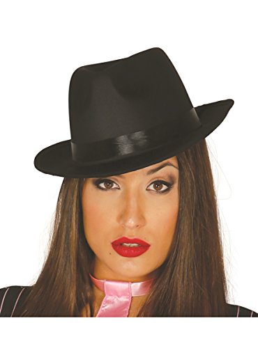 Guirca Fiestas GUI13390 - Schwarzer Satin Gangster-Hut Guirca Fiestas GUI13390 - Schwarzer Satin Gangster-Hut von Guirca