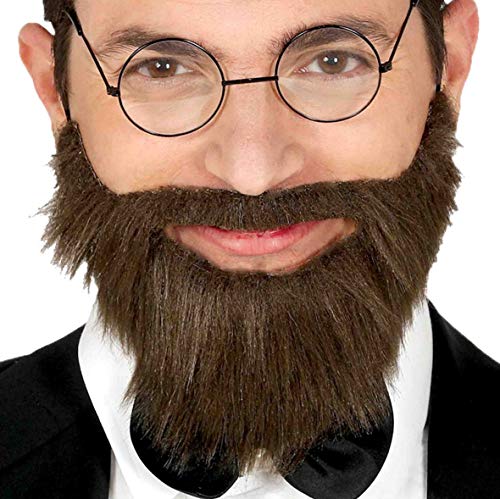 Guirca - Kurzer Bart mit Schnurrbart von amerikanischen Präsidenten, Farbe Dunkelbraun, 11961 von Fiestas GUiRCA