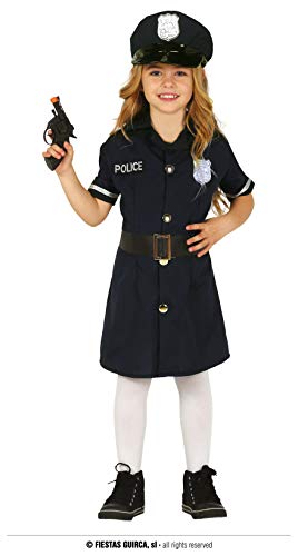 Fiestas GUiRCA Polizistin Mädchen Kostüm inklusive dunkelblaues Kleid mit Gürtel und Polizeimütze Alter 7-9 Jahre für Halloween oder Karneval/Fasching von Fiestas GUiRCA