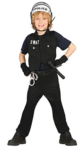 Guirca - SWA Polizei Kostüm Größe 7-9 Jahre schwarz (85648) von Guirca