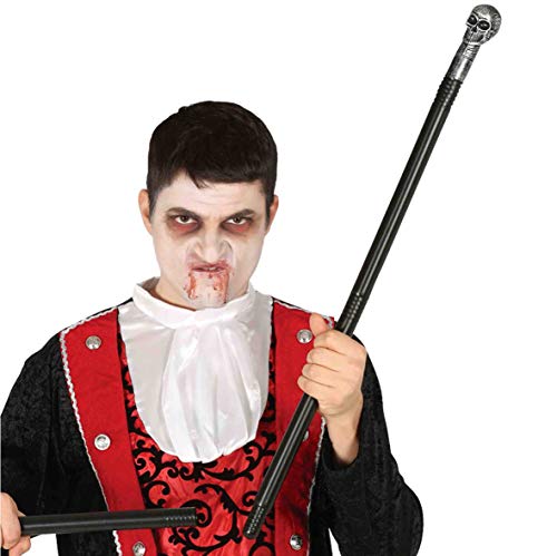 Stab Stock mit Totenkopf Vampir Dracula Halloween Deko Party schwarz silber Schädel von Guirca