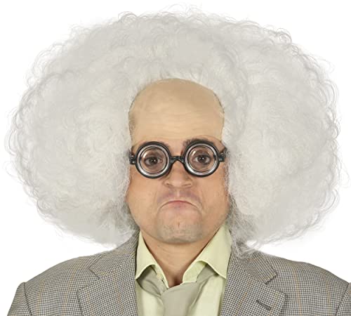 Fiestas Guirca Weiße Perücke auf Kappe Doc Brown Wissenschaftler verrückt von Fiestas Guirca