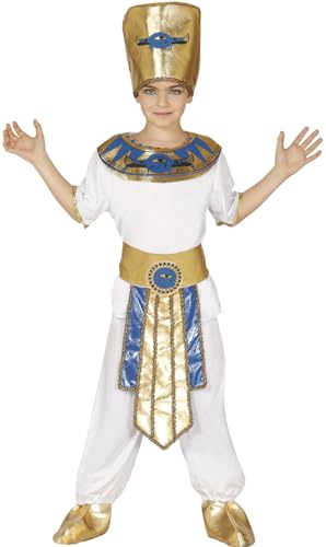 FIESTAS GUIRCA Ägyptischer König Pharao Weiß Goldenes Jungen Kostüm - Alter 7-9 Jahre - inklusive Kopfbedeckung, Hemd mit Halsschmuck und Gürtel, Hose | Für Karneval/Fasching oder Halloween FIESTAS GUIRCA Ägyptischer König Pharao Weiß Goldenes Jungen Kostüm - Alter 7-9 Jahre - inklusive Kopfbedeckung, Hemd mit Halsschmuck und Gürtel, Hose | Für Karneval/Fasching oder Halloween von FIESTAS GUIRCA