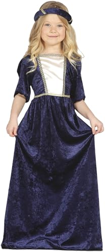 Guirca – Mittelalterliches Kostüm mit Kleid und Kopfband, für Kinder von 5 – 6 Jahren, Blau (85597) von Fiestas GUiRCA