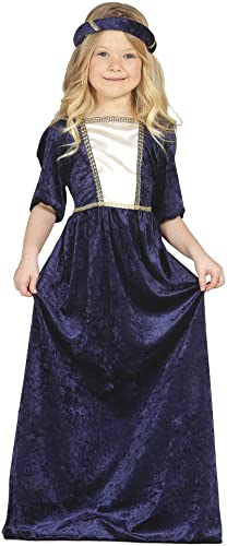 FIESTAS GUIRCA Bezaubernde Edeldame Mittelalter Kostüm Kinder Alt. 3-4 J - Teenager Burgfräulein Kostüm Mädchen - Mittelalterliche Prinzessin Kostüm Mittelaltermarkt, Karneval, Fasching, Fastnacht von FIESTAS GUIRCA