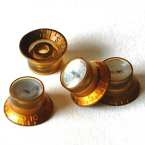 GuitarSlinger Gold Reflector Knob Set Potiknopf von GuitarSlinger