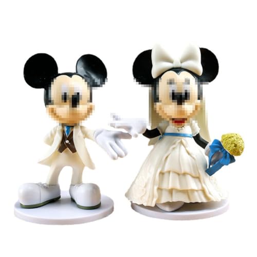 Min-nie Figuren Set, 2 pcs Hochzeitsdekorationen, Tortendeko-Set, Zeichensatz und Hochzeitsfigur, Lustiges Brautpaar, Weißes Hochzeitsdekorationsgeschenk von Gujey