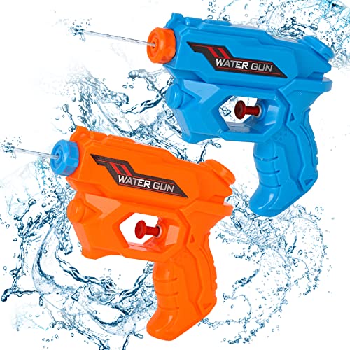 Gukasxi 2 Stück Wasserpistolen Spielzeug für Kinder Erwachsene, Mini Wasser Blaster Pistole 100ML Squirt Guns, Sommer Schwimmbad Badespielzeug Outdoor Strand Wasser Kampf Spielzeug für Junge Mädchen von Gukasxi