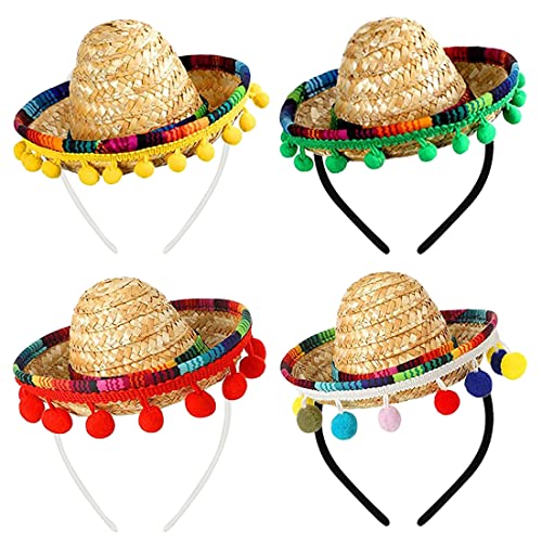 Gukasxi 4 Stück Mini Mexikanische Sombrero Hüte, Cinco De Mayo Fiesta Fabric and Straw Sombrero Headbands, Mini Fun Fiesta Strohhut, für Fiesta Karneval Sommer Mexikanischen Thema Party Party Favors Gukasxi 4 Stück Mini Mexikanische Sombrero Hüte, Cinco De Mayo Fiesta Fabric and Straw Sombrero Headbands, Mini Fun Fiesta Strohhut, für Fiesta Karneval Sommer Mexikanischen Thema Party Party Favors von Gukasxi