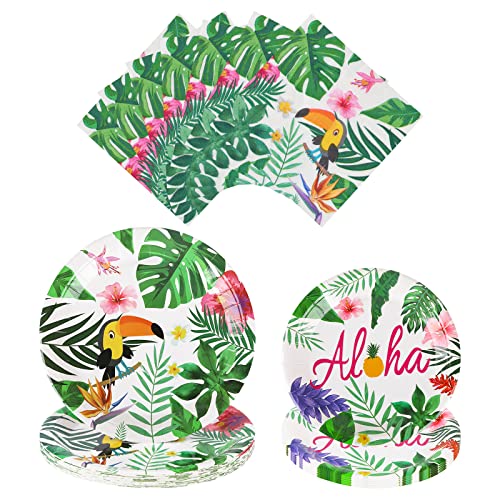Gukasxi Hawaiian Party Geschirr Set, Hawaiian Tropische Partyzubehör Luau Geschirr Teller und Servietten für Aloha Sommer Geburtstag Party Dekoration Serviert 24 Gäste Gukasxi Hawaiian Party Geschirr Set, Hawaiian Tropische Partyzubehör Luau Geschirr Teller und Servietten für Aloha Sommer Geburtstag Party Dekoration Serviert 24 Gäste von Gukasxi