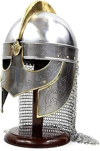 Gulvintilabcal Halloween Mittelalter Wikinger Helm mit Kette Mail Kreuzritter Helm Krieger Rüstung Ritter Helm 18g, Rs_Kostüm_61, Standardgröße Gulvintilabcal Halloween Mittelalter Wikinger Helm mit Kette Mail Kreuzritter Helm Krieger Rüstung Ritter Helm 18g, Rs_Kostüm_61, Standardgröße von Gulvintilabcal