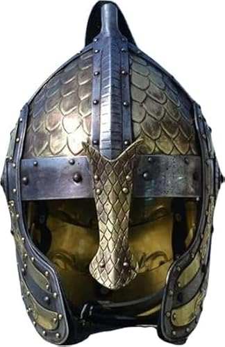 Gulvintilabcal Medieval Bogato Engraved Fantasy Helm, Norman Viking Replica Halloween Replica Costume Props Armour Helmet For Cosplay Wearable for Adult Gulvintilabcal Medieval Bogato Engraved Fantasy Helm, Norman Viking Replica Halloween Replica Costume Props Armour Helmet For Cosplay Wearable for Adult von Gulvintilabcal