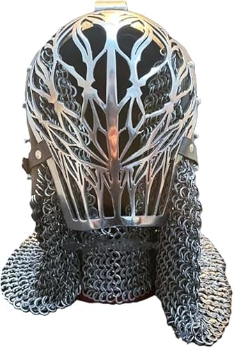 Gulvintilabcal Mittelalter Helm Bascinet Knight Ethced SCA LARP Armor Cosplay Stahlhelm inkl von Gulvintilabcal