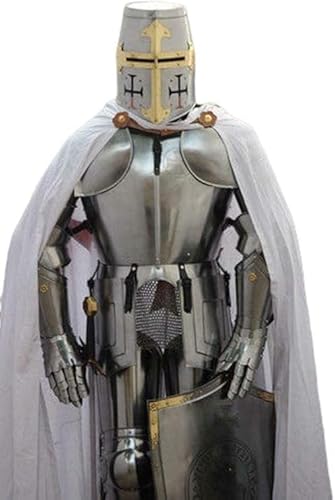 Gulvintilabcal Mittelalter Schwert Ritter Anzug | Rüstung Templer Kampf Ganzkörper Schild Helm | Kreuzritter Gothic Ganzkörperpanzer Kostüm Silber Gulvintilabcal Mittelalter Schwert Ritter Anzug | Rüstung Templer Kampf Ganzkörper Schild Helm | Kreuzritter Gothic Ganzkörperpanzer Kostüm Silber von Gulvintilabcal