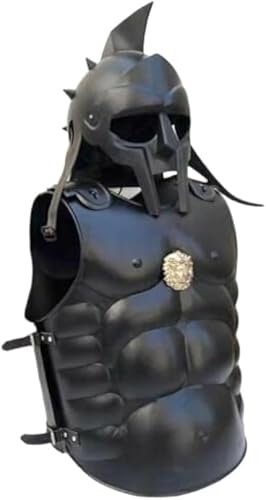 Mittelalterliche Muskeljacke mit Spartanerhelm König – antike römisch-griechische Körperrüstung – Krieger Stahl Brustpanzer Theaterspiel Cosplay Rollenspiel Halloween Kostüm Geschenk Erwachsene von Gulvintilabcal