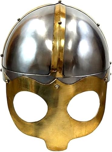 Mittelalterliche Wikingerbrille Maske Krieger Rüstung Helm, nordischer Wikingerhelm Replik Silber Mittelalterliche Wikingerbrille Maske Krieger Rüstung Helm, nordischer Wikingerhelm Replik Silber von Gulvintilabcal