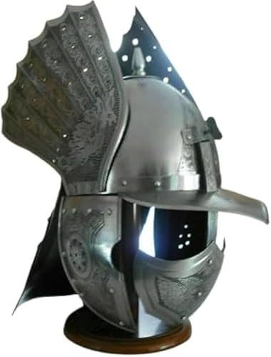 Gulvintilabcal Mittelalterlicher Flügelhelm Stahlritter Rüstung Kampfkrieger LARP Griechischer Kopf Kostüm für Rollenspiel/Cosplay & Wohnkultur, Standard, Grau Gulvintilabcal Mittelalterlicher Flügelhelm Stahlritter Rüstung Kampfkrieger LARP Griechischer Kopf Kostüm für Rollenspiel/Cosplay & Wohnkultur, Standard, Grau von Gulvintilabcal