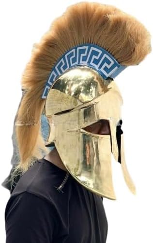 Gulvintilabcal Mittelalterlicher Helm, Stahlritter-Rüstung, Kampfkrieger, LARP, griechischer Kopf, Kostüm mit brauner Feder, für Rollenspiel/Cosplay & Heimdekoration Gulvintilabcal Mittelalterlicher Helm, Stahlritter-Rüstung, Kampfkrieger, LARP, griechischer Kopf, Kostüm mit brauner Feder, für Rollenspiel/Cosplay & Heimdekoration von Gulvintilabcal