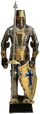 Mittelalterlicher Kampfanzug für Halloween, Ganzkörper-Anzug/Silber-Finish, tragbares Rüstungs-Kostüm für Halloween, Standard Mittelalterlicher Kampfanzug für Halloween, Ganzkörper-Anzug/Silber-Finish, tragbares Rüstungs-Kostüm für Halloween, Standard von Gulvintilabcal