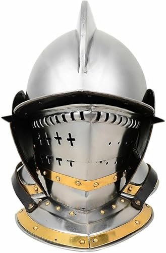Gulvintilabcal Mittelalterlicher Kampfhelm, Stahlritter-Rüstung, tragbar, LARP-Kopf-Kostüm für Rollenspiel/Cosplay und Heimdekoration Gulvintilabcal Mittelalterlicher Kampfhelm, Stahlritter-Rüstung, tragbar, LARP-Kopf-Kostüm für Rollenspiel/Cosplay und Heimdekoration von Gulvintilabcal