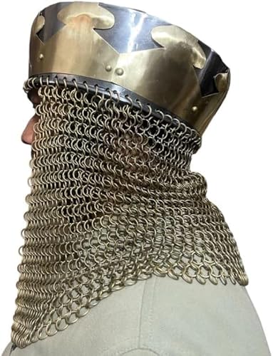 Gulvintilabcal Mittelalterlicher König Arthur Königskrone Helm mit Kette Helm Messing Stil Kappe Helm tragbar für Erwachsene | Mittelalter Kostüme | Einheitsgröße, Silber Gulvintilabcal Mittelalterlicher König Arthur Königskrone Helm mit Kette Helm Messing Stil Kappe Helm tragbar für Erwachsene | Mittelalter Kostüme | Einheitsgröße, Silber von Gulvintilabcal