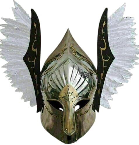 Gulvintilabcal Mittelalterlicher Wikingerhelm, Stahlritter-Rüstung, Schlachtgetragener Vandalen-Larp-Kopf-Kostüm mit Flügeln für Rollenspiel/Cosplay & Heimdekoration, Standard Gulvintilabcal Mittelalterlicher Wikingerhelm, Stahlritter-Rüstung, Schlachtgetragener Vandalen-Larp-Kopf-Kostüm mit Flügeln für Rollenspiel/Cosplay & Heimdekoration, Standard von Gulvintilabcal