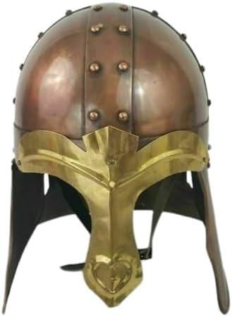 Gulvintilabcal Mittelalterlicher Wikingerhelm Nasen-Helm 18 Gauge Rüstung Krieger Helm LARP Halloween Helme von Gulvintilabcal