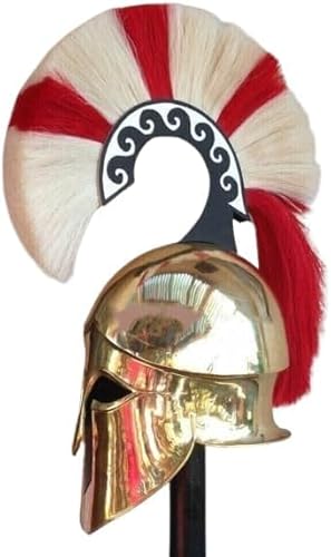 Gulvintilabcal Mittelalterlicher griechischer Helm, Stahlritter-Rüstung, Battleworn Tragbares LARP-Kopf-Kostüm mit Feder für Rollenspiel/Cosplay & Heimdekoration Gulvintilabcal Mittelalterlicher griechischer Helm, Stahlritter-Rüstung, Battleworn Tragbares LARP-Kopf-Kostüm mit Feder für Rollenspiel/Cosplay & Heimdekoration von Gulvintilabcal