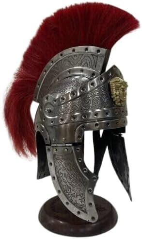 Gulvintilabcal Mittelalterlicher römischer Helm, Stahlritter-Rüstung, tragbar, LARP-Kopf-Kostüm mit brauner Feder für Rollenspiel/Cosplay und Heimdekoration Gulvintilabcal Mittelalterlicher römischer Helm, Stahlritter-Rüstung, tragbar, LARP-Kopf-Kostüm mit brauner Feder für Rollenspiel/Cosplay und Heimdekoration von Gulvintilabcal