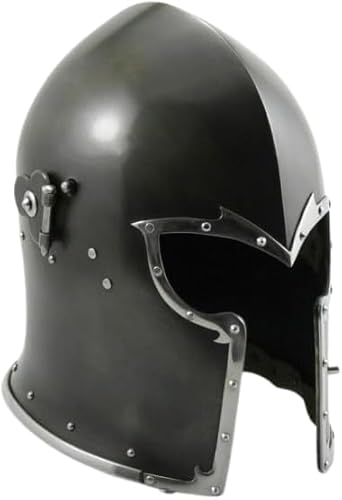 Gulvintilabcal Mittelalterlicher schwarzer Helm, Stahlritter-Rüstung, Kampfkrieger, LARP, Kreuzritter-Kopf-Kostüm für Rollenspiel/Cosplay und Heimdekoration, Standard Gulvintilabcal Mittelalterlicher schwarzer Helm, Stahlritter-Rüstung, Kampfkrieger, LARP, Kreuzritter-Kopf-Kostüm für Rollenspiel/Cosplay und Heimdekoration, Standard von Gulvintilabcal