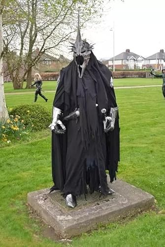 Mittelalterliches Nazgul Hexenkönig Ganzkörperpanzer Cosplay Kostüm | Herr der Ringe Halloween-Outfit, Silber, Silber, Größe M von Gulvintilabcal
