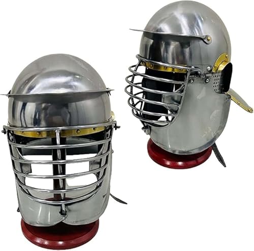Stahl Römer Offizier Helm Mittelalter Ritter Centurion Rüstung Helm Silber Polnisch Rustikal Vintage Cosplay von Gulvintilabcal