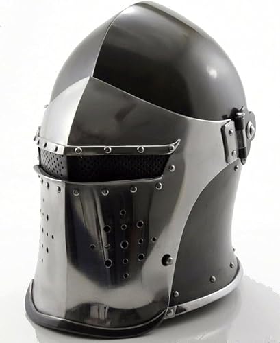 Gulvintilabcal Wikinger Visored Barbuta Battle Knight Helm Schwarz Mittelalter Helm Rüstung SCA LARP Replik Kostüm Rustikale Vintage Heimdekoration Geschenke Gulvintilabcal Wikinger Visored Barbuta Battle Knight Helm Schwarz Mittelalter Helm Rüstung SCA LARP Replik Kostüm Rustikale Vintage Heimdekoration Geschenke von Gulvintilabcal