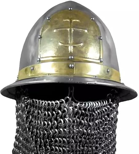 Helmet Armor Knight Stahl Byzantinischer Kesselhut Helm Halloween Antik Mittelalter von Gulvintilabcal