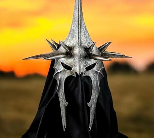Herr des Ringes, Nazgul Angmar Hexenkönig Handgefertigter Helm, Spiked Kopfbedeckung, voller Hexenkönig Helm, Ringwraith, perfekt für Halloween-Kostüme und Cosplay, Fantasy-Liebhaber von Gulvintilabcal