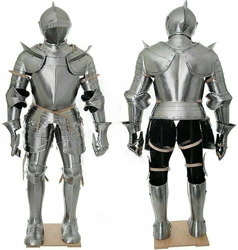 Mittelalterlicher Ganzkörper-Rüstungsanzug, Larp Sca, Replika, 18 Gauge, Edelstahl, tragbar, deutsche Kampfausrüstung, authentische Kampfausrüstung, Rüstung für Rollenspiele und Cosplay, Standard Mittelalterlicher Ganzkörper-Rüstungsanzug, Larp Sca, Replika, 18 Gauge, Edelstahl, tragbar, deutsche Kampfausrüstung, authentische Kampfausrüstung, Rüstung für Rollenspiele und Cosplay, Standard von Gulvintilabcal
