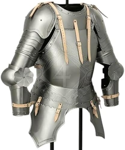Mittelalterlicher Ritter-Stahl-Bodysuit, Kreuzritter-Rüstung, Halbkörperanzug, Gothic-Rüstungsanzug, halber Körper, tragbarer Anzug, LARP, Cosplay, Rüstung, Silber von Gulvintilabcal