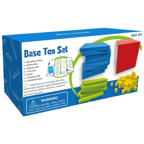 Base Ten Blocks, Manipulative Math Toys, Counting Blocks for Preschool Learning, Educational Game to Teach Number Concepts & Place Value, Ideal for Early Childhood Education Base Ten Blocks, Manipulative Math Toys, Counting Blocks for Preschool Learning, Educational Game to Teach Number Concepts & Place Value, Ideal for Early Childhood Education von Gungtj