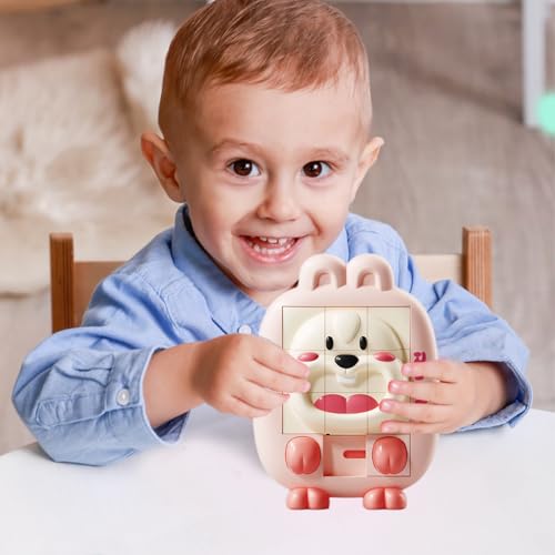 Gungtj 3D-Schiebepuzzle, Schiebepuzzlespiel | Slide-Puzzle-Spiel Cartoon-Tier-Denkaufgabe-Rätsel - Verbesserte Denkfähigkeit, Reisespielzeug-Handheld-Spiele, fördert die Hand-Auge-Koordination von Gungtj