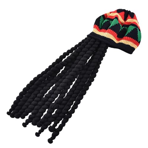 Gungtj Dreadlock Mütze | Schwarze Dreadlock Perücke | Party Festliche Mütze Perücke Für Theater Karneval Cosplay Halloween Konzert von Gungtj