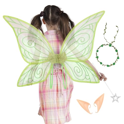 Gungtj Feenflügel Set - Elfenflügel Kostüm Set - Verwandlungsaccessoires Für Halloween Geburtstag Weihnachten Hochzeit Rollenspiel Kostümzubehör Gungtj Feenflügel Set - Elfenflügel Kostüm Set - Verwandlungsaccessoires Für Halloween Geburtstag Weihnachten Hochzeit Rollenspiel Kostümzubehör von Gungtj