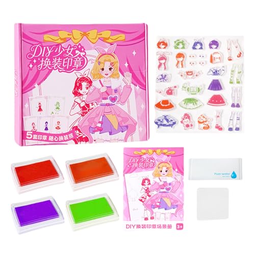 Gungtj Mädchen Stempel Dress Up Books, Sammelspielzeug-Set, 25 x 22 x 2,5 cm, buntes Kostümspiel, kreatives Aktivitätsbuch, tragbares Reisespielzeug, für fantasievolles Spielen, Basteln Gungtj Mädchen Stempel Dress Up Books, Sammelspielzeug-Set, 25 x 22 x 2,5 cm, buntes Kostümspiel, kreatives Aktivitätsbuch, tragbares Reisespielzeug, für fantasievolles Spielen, Basteln von Gungtj