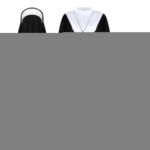 Gungtj Nonnenkostüm Frauen,Kreuz Anhänger Halskette Kopfschmuck Outfit - Rollenspiel Kopfschmuck Set - für Damen Erwachsene Cosplay Halloween Themenparty Rollenspiel Bühnenauftritt Gungtj Nonnenkostüm Frauen,Kreuz Anhänger Halskette Kopfschmuck Outfit - Rollenspiel Kopfschmuck Set - für Damen Erwachsene Cosplay Halloween Themenparty Rollenspiel Bühnenauftritt von Gungtj