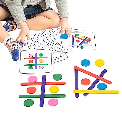 Gungtj Pädagogisches Lernpuzzle - DIY-Spiel mit reichhaltigen Kartenmustern | Denksportaufgaben, Spielzeug, Holz, pädagogisches Geschenk für Geburtstag, Weihnachten, Kinder, und Mädchen von Gungtj