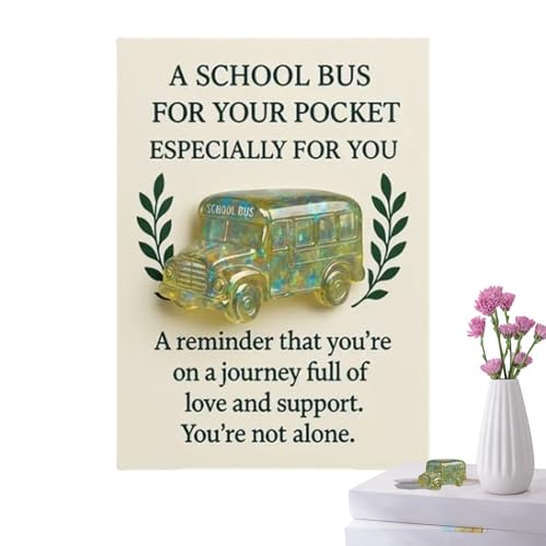 Gungtj Pocket Hug Cards, 2D School Bus, Children Keepsake Set, Handmade Supportive, Decorative for Boys Girls Childrens sCollectors Birthday Christmas Holiday Encouragement Present von Gungtj